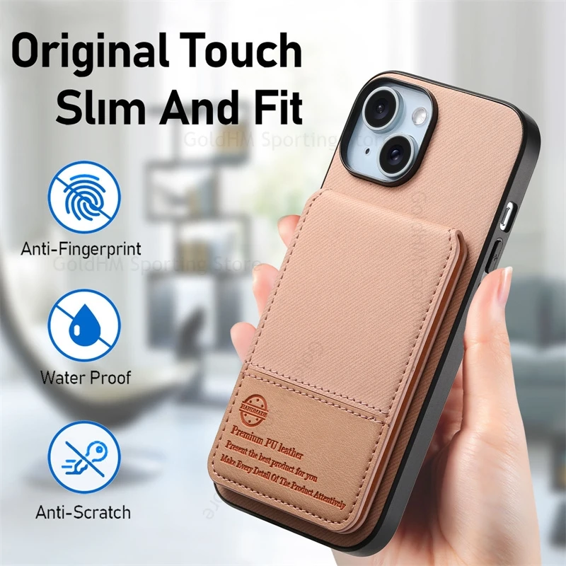 

Leather Phone Cover For iPhone 16e 17 Pro Max Wallet Kickstand Case Flip Card Slot Stand Cover For Apple 15 14 13 12 Pro 16 Plus
