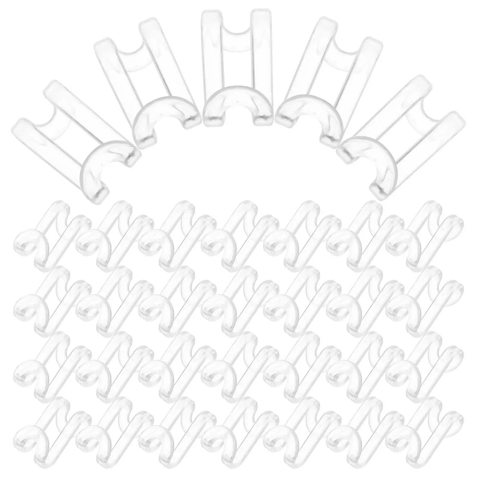 

60Pcs Clothes Hanger Connector Hooks Transparent S Shape Wardrobe Hangers Connecting Buckle Hook Clothes Hanger Connector Hooks