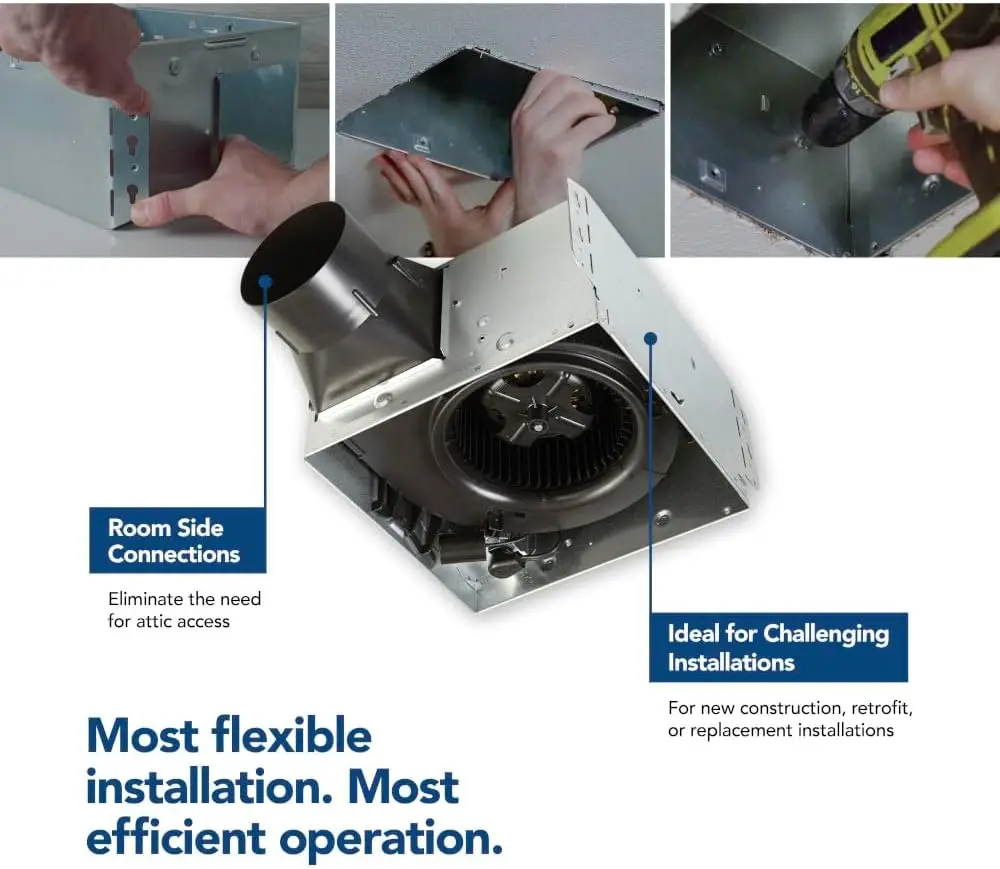 فتحة تهوية عادم Vital Vio LED والضوء البنفسجي مع درع سطحي، 110 CFM، أبيض، نظام تهوية يعمل بالطاقة #6