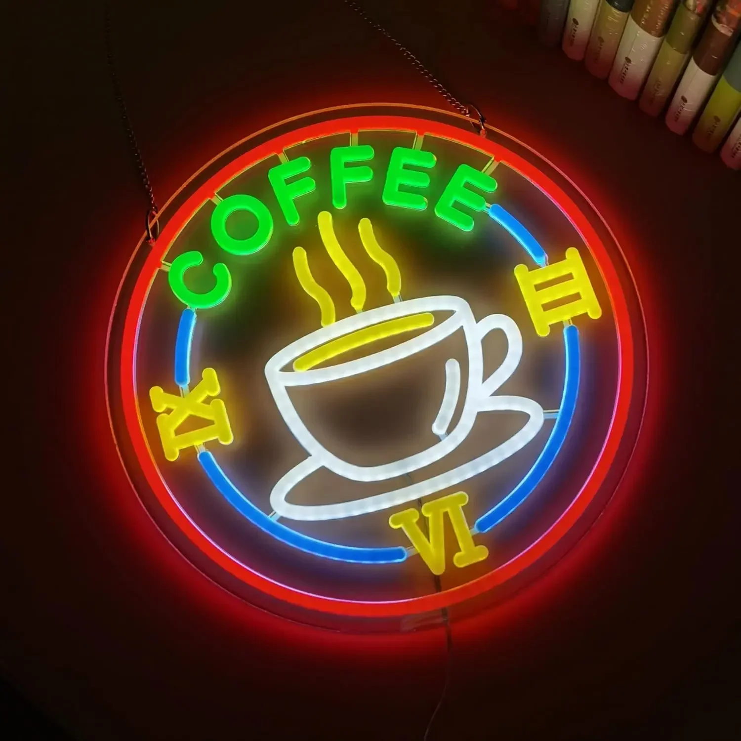 Кофейная неоновая вывеска Светодиодная неоновая вывеска с регулируемой яркостью для пивного бара, клуба, спальни, офиса, паба, кафе, вечеринки, человек, пещерного искусства, настенного декора