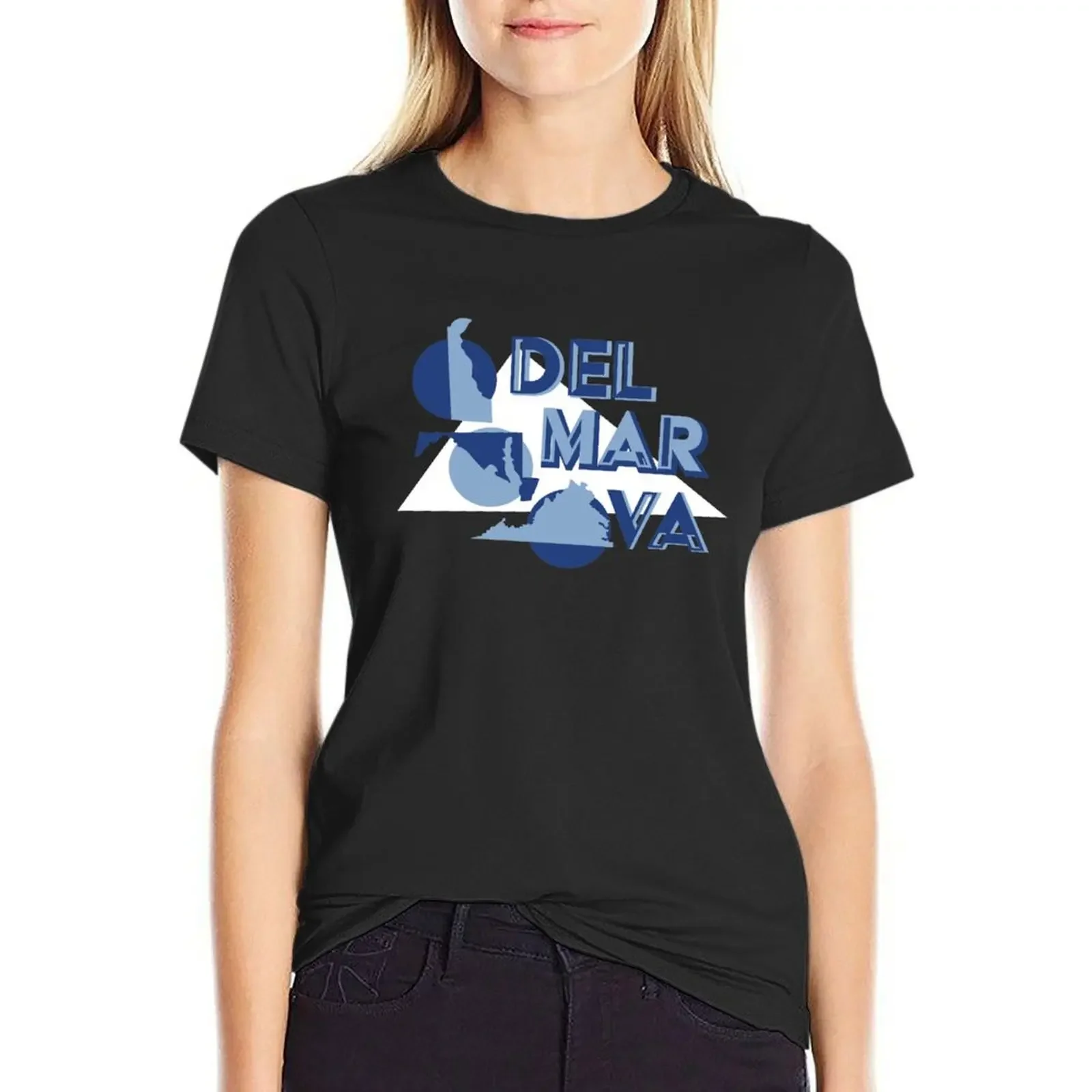 

DelMarVa Logo T-Shirt korean fashion customs sweat oversized Woman T-shirts