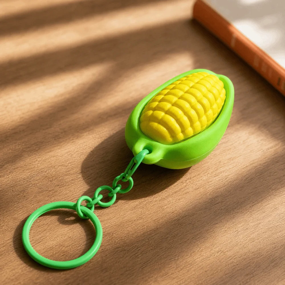 Cartoon Calming Keychain Keys Finger Button Pumpkin Ghost Anti-stress Toy Pendant Bag Charms 3D Printed Foods Clicker Key Chain