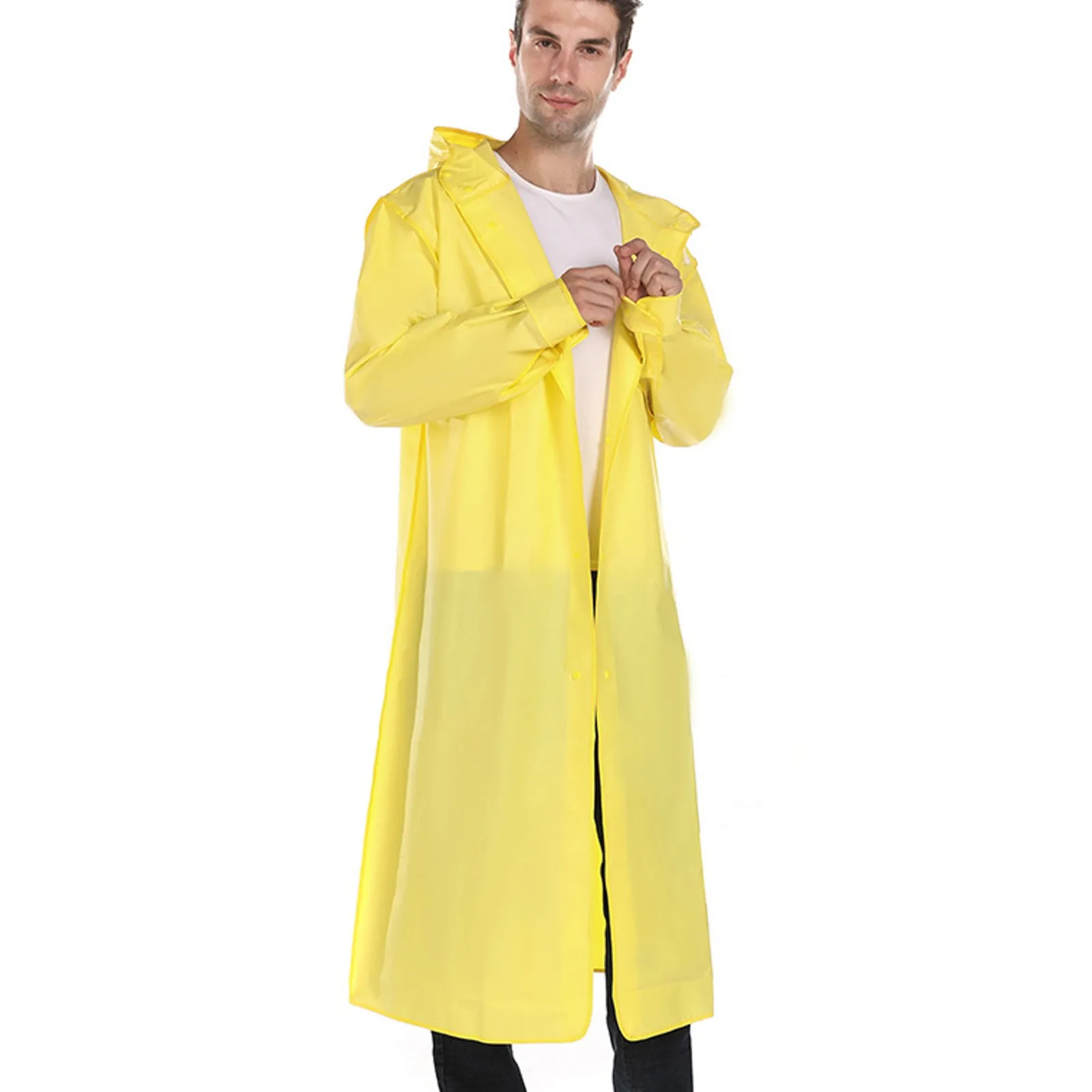 Imperméable long imperméable pour adultes, manteau de pluie à capuche pour femmes et hommes, randonnée en plein air, voyage, pêche, escalade, épaissi, mode