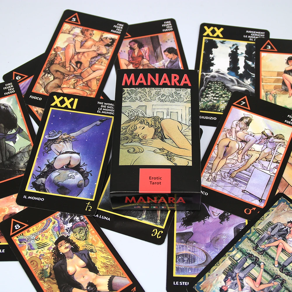 78pcs Tarot Of Manara English Version Oracle Divination Fate Game Deck Tarot Table Board Games Playing Card With PDF Guidebook