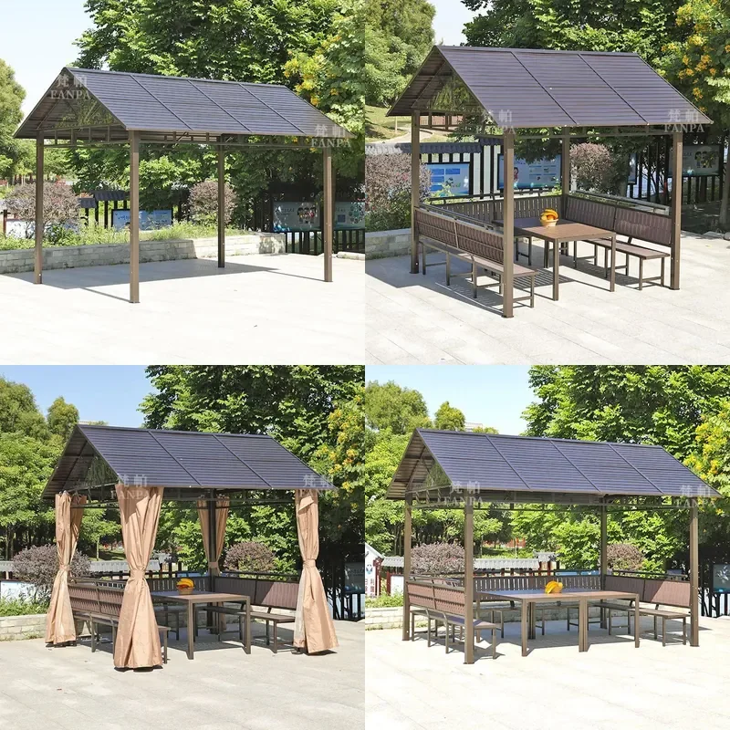 For Outdoor Courtyard Garden Villa Balcony Aluminum Pavilion Mobile Shading Roof Gazebo Household Portable Sun Shelter