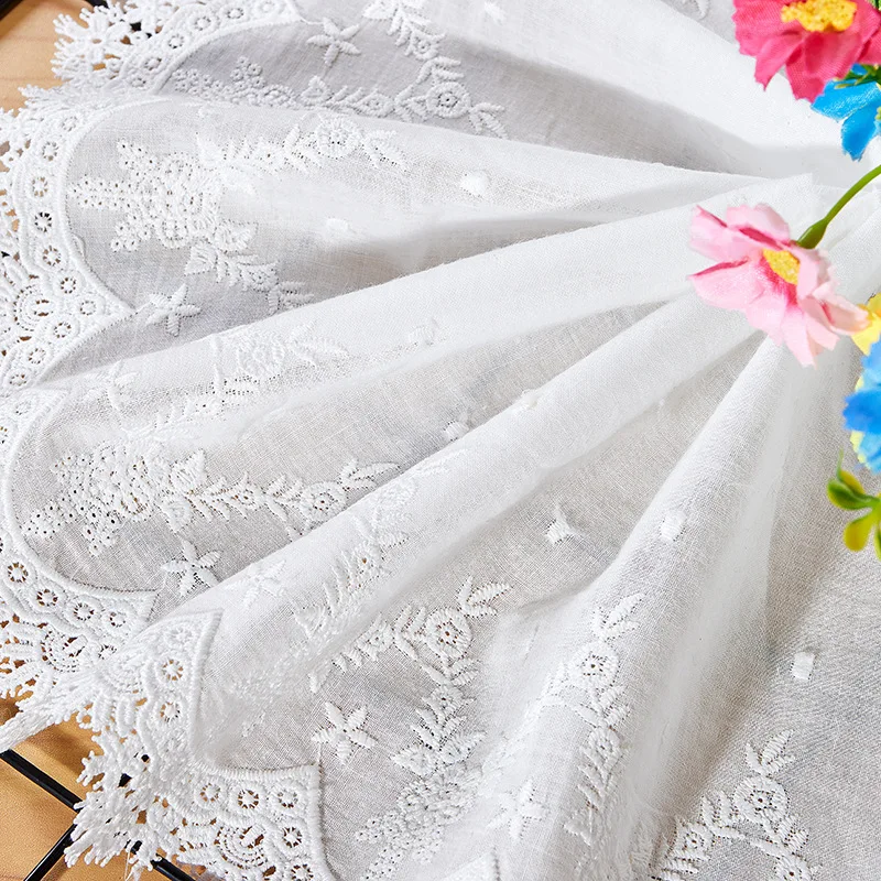 

5 Yards New Hollowed Out Water-soluble Cotton Embroidered Lace Fabric DIY Women's Clothing Home Textile Tablecloth Accessories