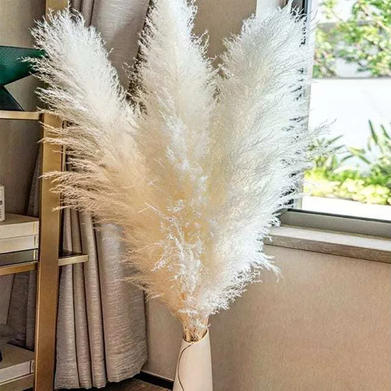 

110cm Large Pampas Grass Fluffy Natural Dried Flower for Wedding Party Decoration Bouquet Gift Live Home Decor Artificial Flower