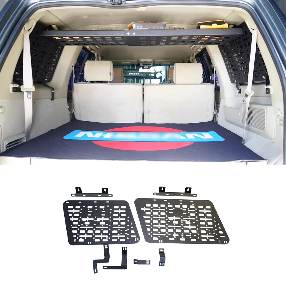 Rear Window Molle Storage Panels Suitable for Nissan Patrol Y61 Trunk Organizer Molle Panel Cargo Interior Shelf Storage