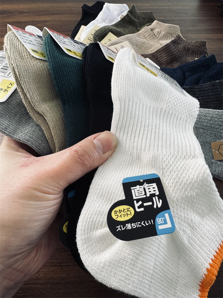 Men's Cotton Socks Anti-Odor Quick-Dry Outdoor Sports Casual Boat Socks Low Cut Short Socks for Island Country Orders