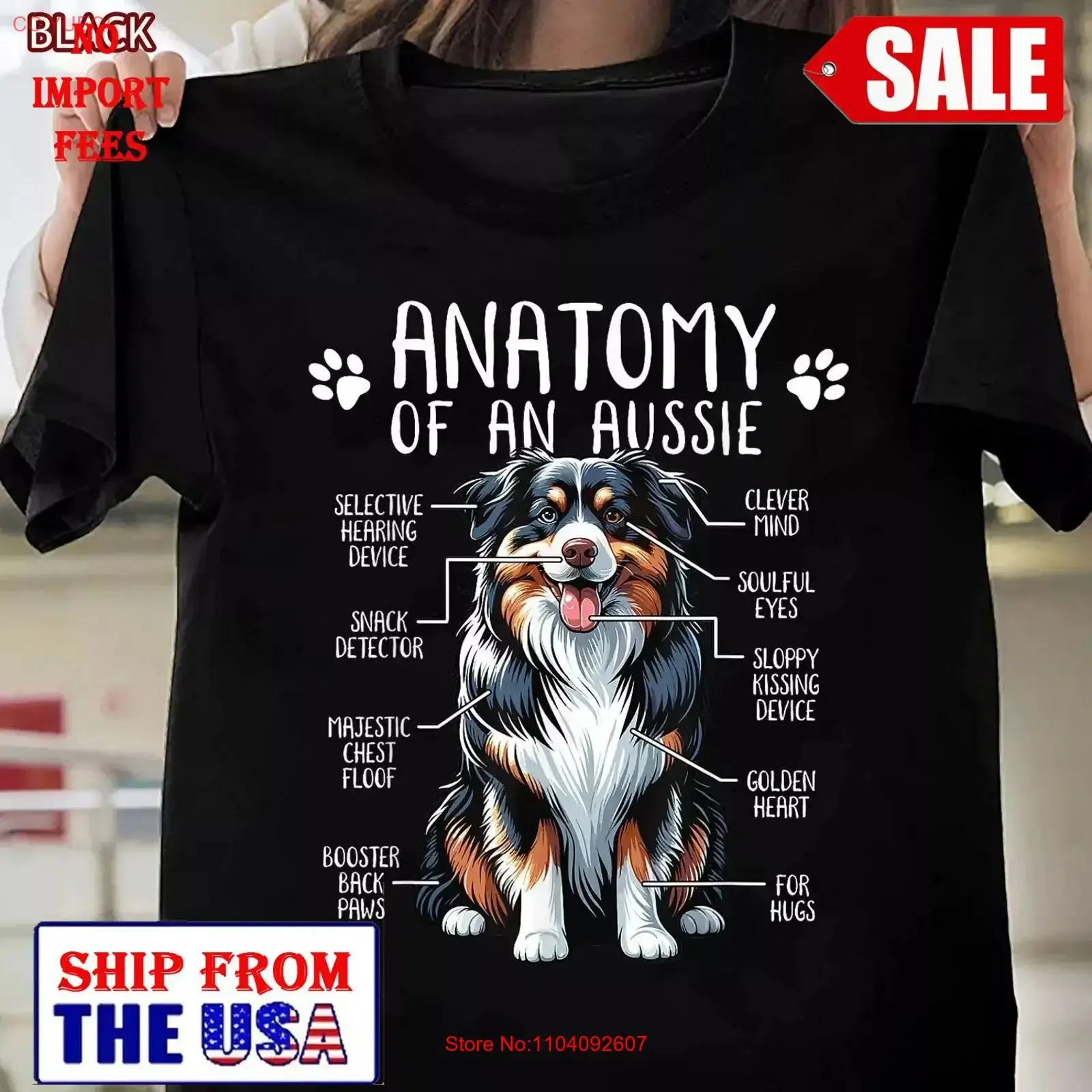 Funny Anatomy Australian Shepherd Dog Lover Aussie Owner T Shirt  vintage Washed streetwear Stretched Soft Unisex