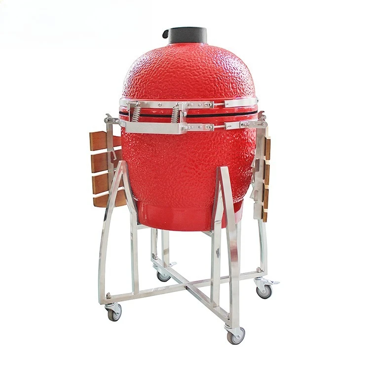21 Inch Stone Pattern Ceramic  Barbecue American Outdoor Garden BBQ European Household  Smoke