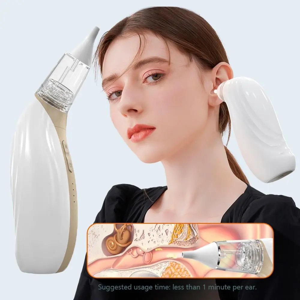 Professional 3 Gear Adjustable Vacuum Earwax Remover Intelligent Vacuum Suction Earwax Picking Tool Low-Noise Ear Care Ear Dryer