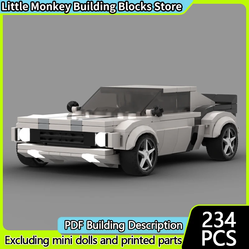 

Speed Racing Car Model MOC Building Bricks White Muscle Race Car Modular Technology Children Holiday Gifts Assemble Toys Suit
