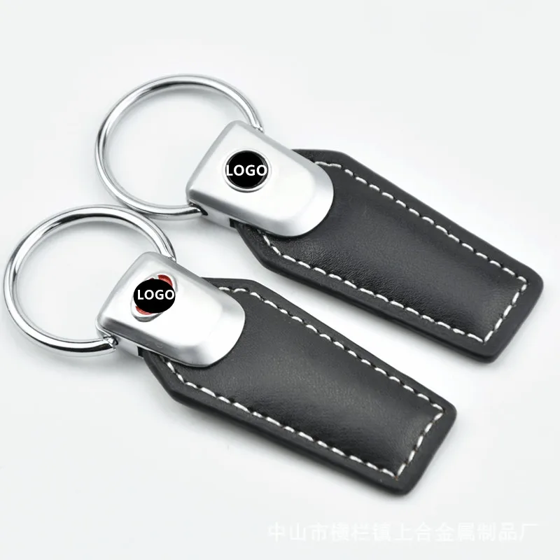 Zinc-Alloy Car Key Chain Detachable Metal Key Rings Fashion PU Leather Keychain Keyring Jewelry Custom Car Key Accessories