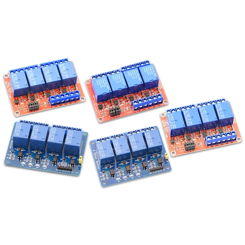 1PCS DC 5V 12V 24V 4 Channel Optocoupler Relay 4 Way Relay Module With Optocoupler Output Low/High Level Trigger Relay Board