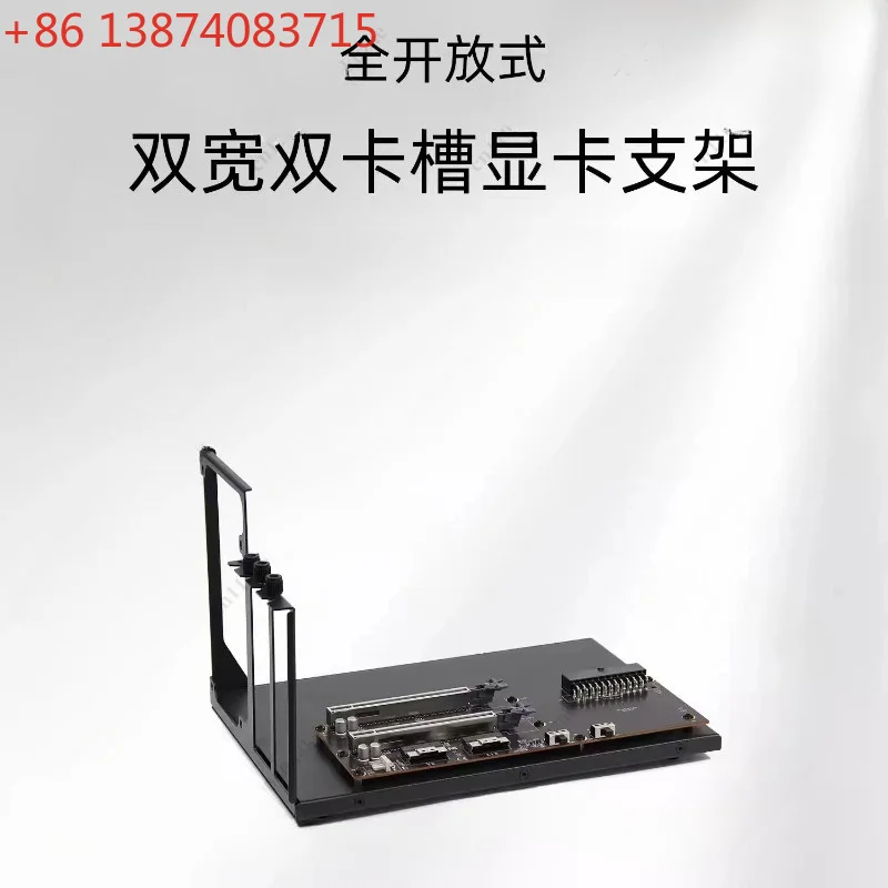 

Dual Wide Dual Slot GPU Holder - PEX8749 PCIe 3.0 X16/x8 Expansion Card with ATX Power Supply