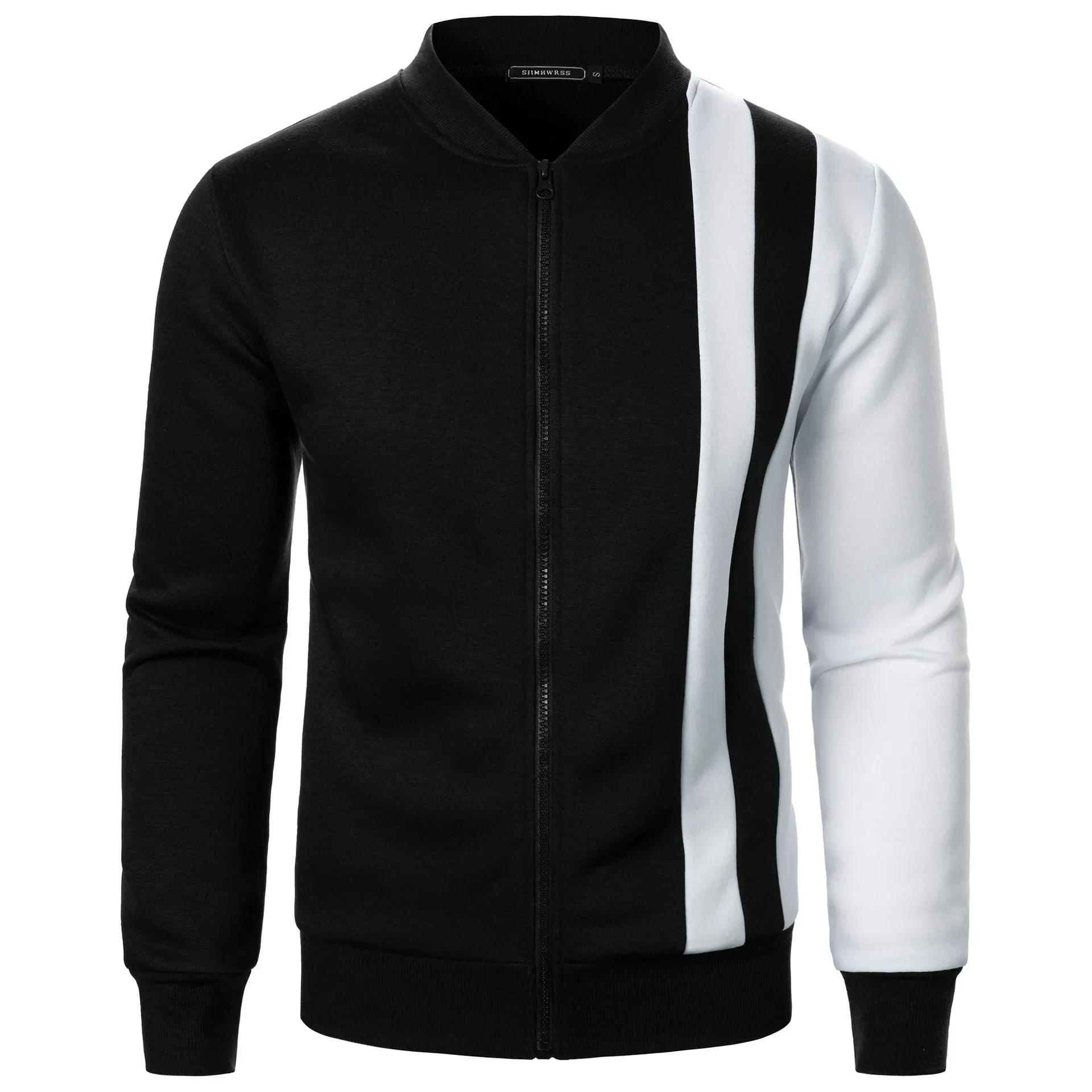 Men's Hoodies Jacket Fashion Color Blocking Stand Collar Long Sleeve Zipper Gym Jackets Spring Autumn Sweatshirt Male Coats
