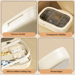 4/6Grids Organizer Container Travel Weekly Pill Box Transparent Sealed Moisture-Proof Sealed Plastic Travel Medication Organizer