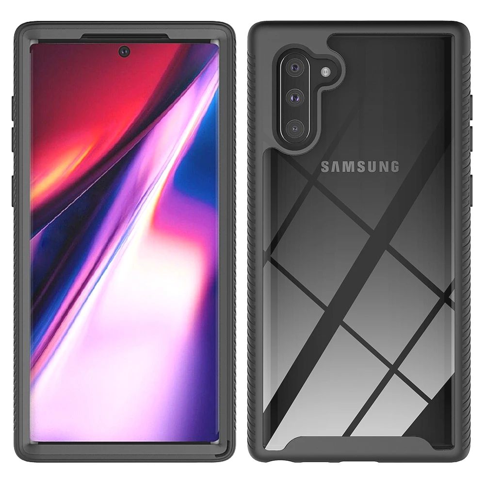 Heavy Duty Defend Case for Samsung Galaxy Note 10 Plus Shockproof Phone Cover Hard PC Front Frame + TPU Shell Funda Capa