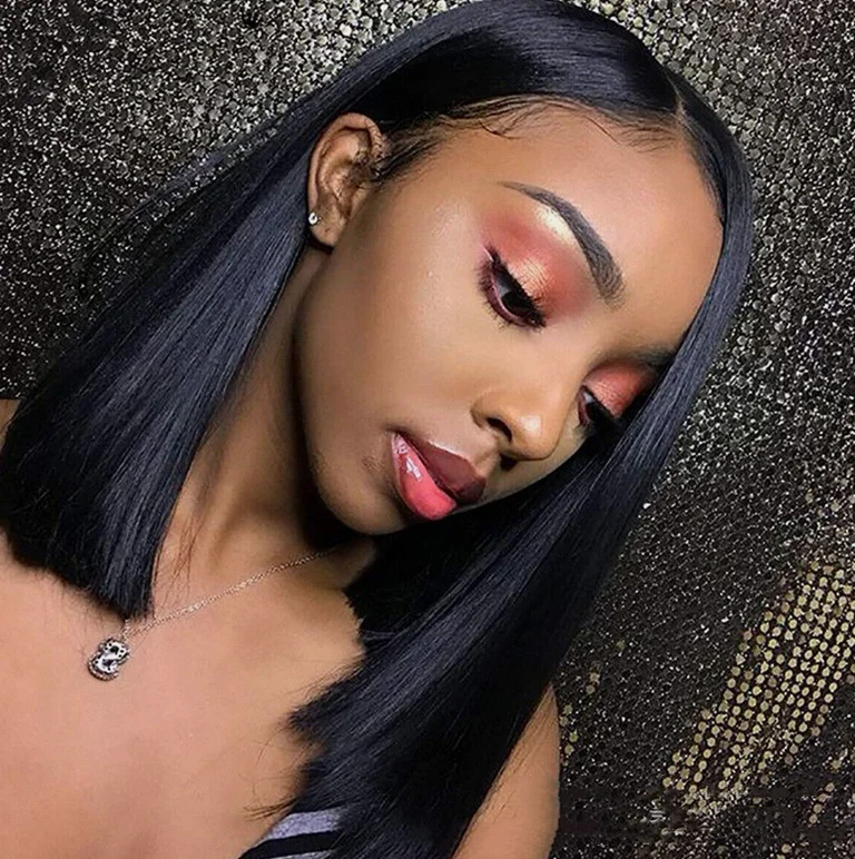 13×4 Lace Frontal Bob Wig Bob Straight Lace Front Wigs Human Hair Pre Plucked