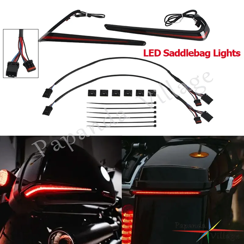 

Motorcycle LED Saddlebag Light Red Lamp For Harley Softail Low Rider ST FXLRST El Diablo Sport Glide FLSB Sport Glide FLSB 21-24