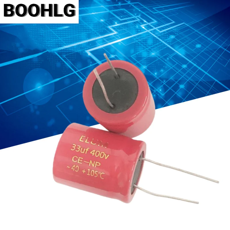 

2PCS high voltage 400v NP audio frequency crossover vertical non-polar capacitor 400v 33uf 22X28mm