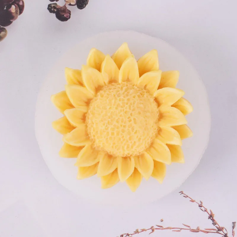 New Sunflower Sunflower Aromatherapy Candle Silicone Mold Handmade Soap DIY Refrigerator Paste Gypsum Cream Gel Mold