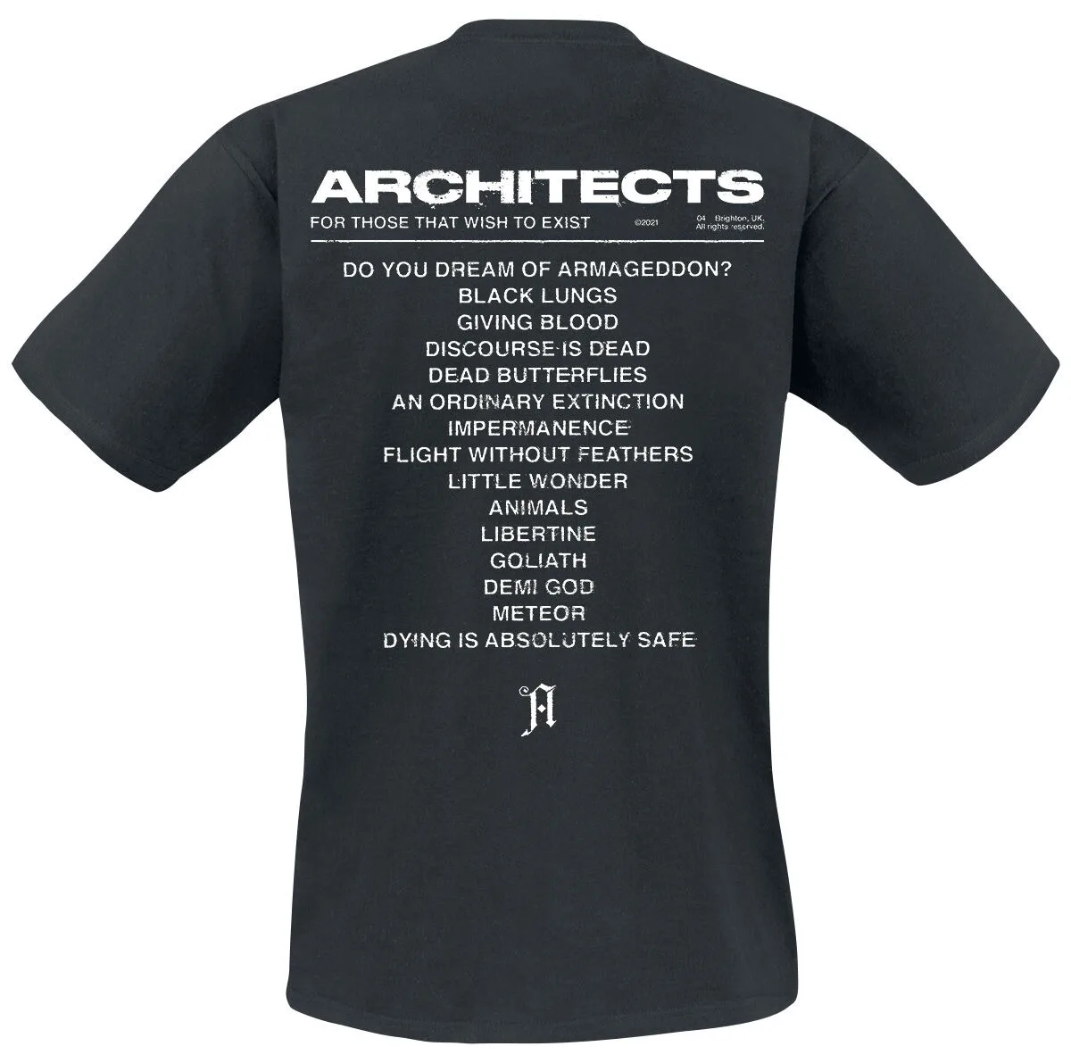 Architects for Those That Wish To Exist Print Cotton T-shirt Men Women Metalcore Band Unisex Short Sleeve Tee