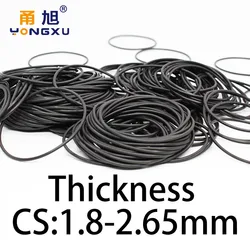 O-ring thickness 1.8/2.65mm CS fluororubber FKM sealing temperature resistant gasket rubber ring complete in specifications.-.