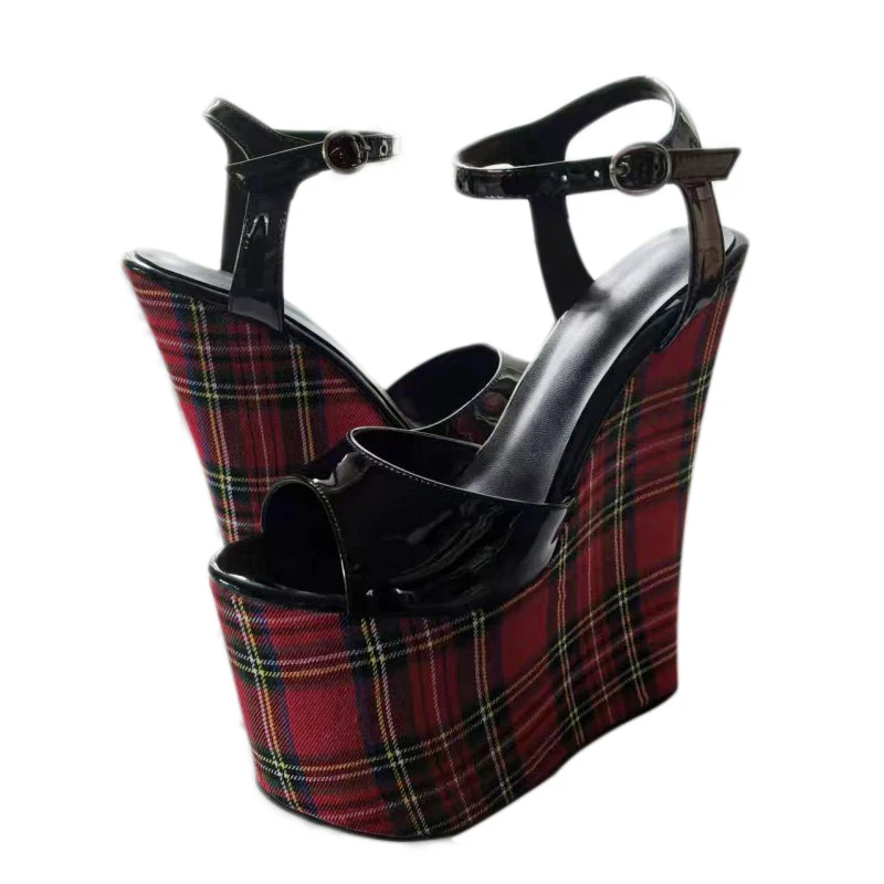 DIZHUANG shoes Fashionable women\'s high-heeled sandals. About 20cm heel height Wedges sandals. Summer women\'s shoes Fashion show