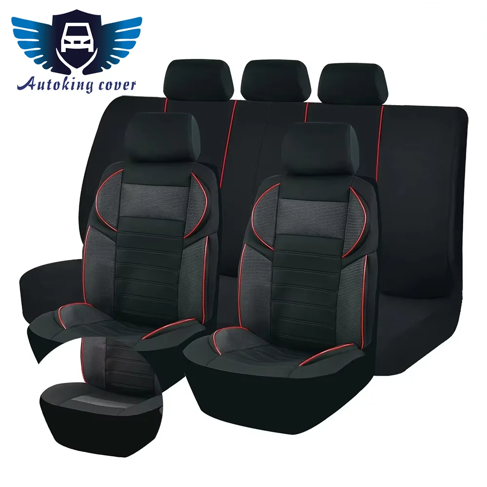 

Универсальные чехлы для автомобильных сидений AUTOKING, дизайн 5D, дышащая сетчатая ткань BK, подходят для большинства автомобилей, внедорожников и фургонов.