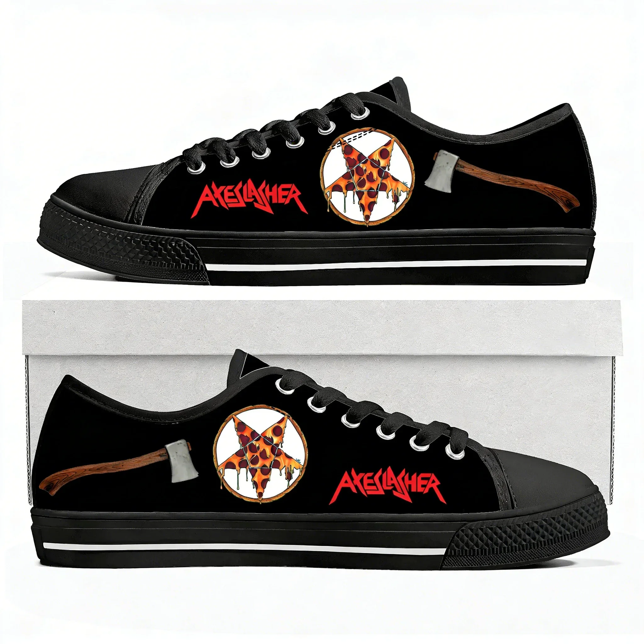 Axeslasher Heavy Metal Rock Band Low Top High Quality Sneakers Mens Women Teenager Canvas Sneaker Casual Lightweight Shoes