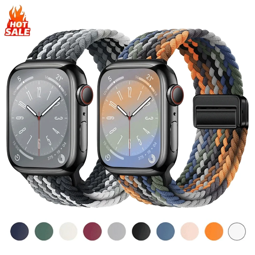 Nylon-Webarmband in mehreren Farben für Apple Watch 46 mm 42 mm 44 mm 40 mm 45 mm 49 mm 41 mm iWatch-Serie Ultra 3 SE 3 11 10 9 8 7 6