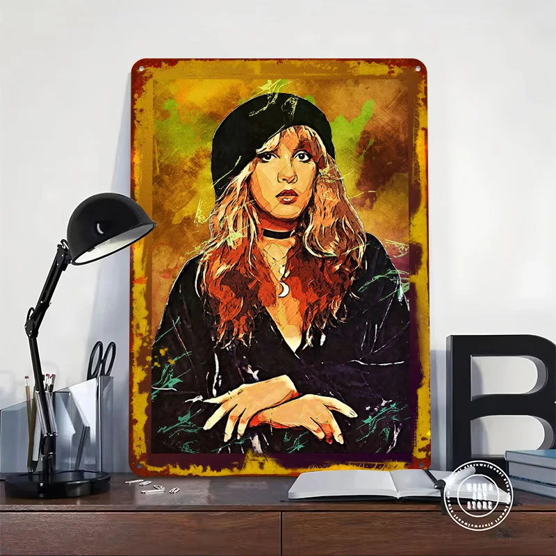 Stevie Nicks Poster Customized Vintage Metal Signs Wall Art Retro Tin Plaque for Office Decoration Room Luxury Home Decor Items