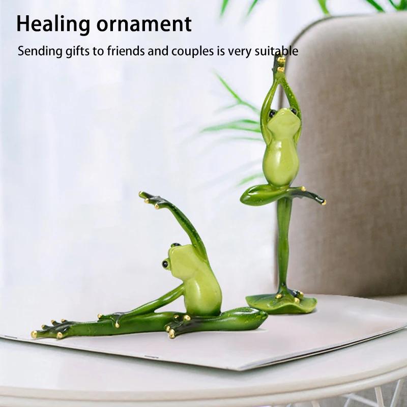 Yoga Frog Resin Crafts Home Decorations Living Room Bedroom Decorative Objects Graduation Birthday Gift