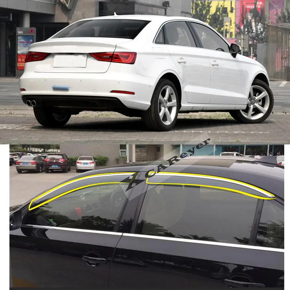 For AUDI A3 Limousine 2013 2014 2015 2016 2017 Car Body Styling Sticker Plastic Window Glass Wind Visor Rain/Sun Vent Parts