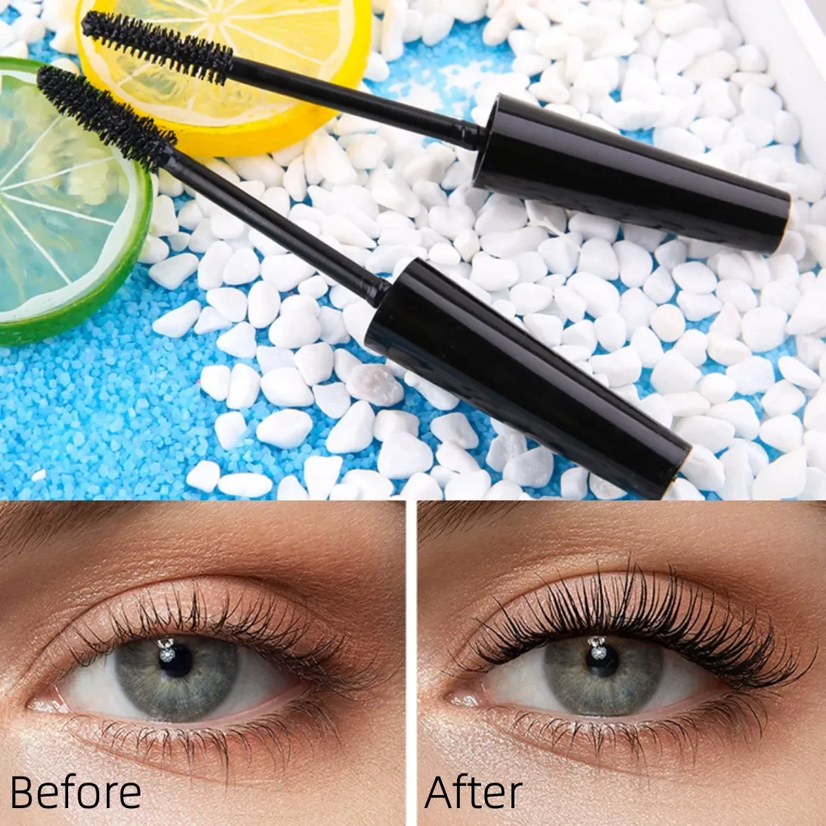 Ciglia arricciate Mascara allungante Waterproof Lasting Black Thick Lashes allungamento naturale Eye Lash Brush Makeups Cosmetics