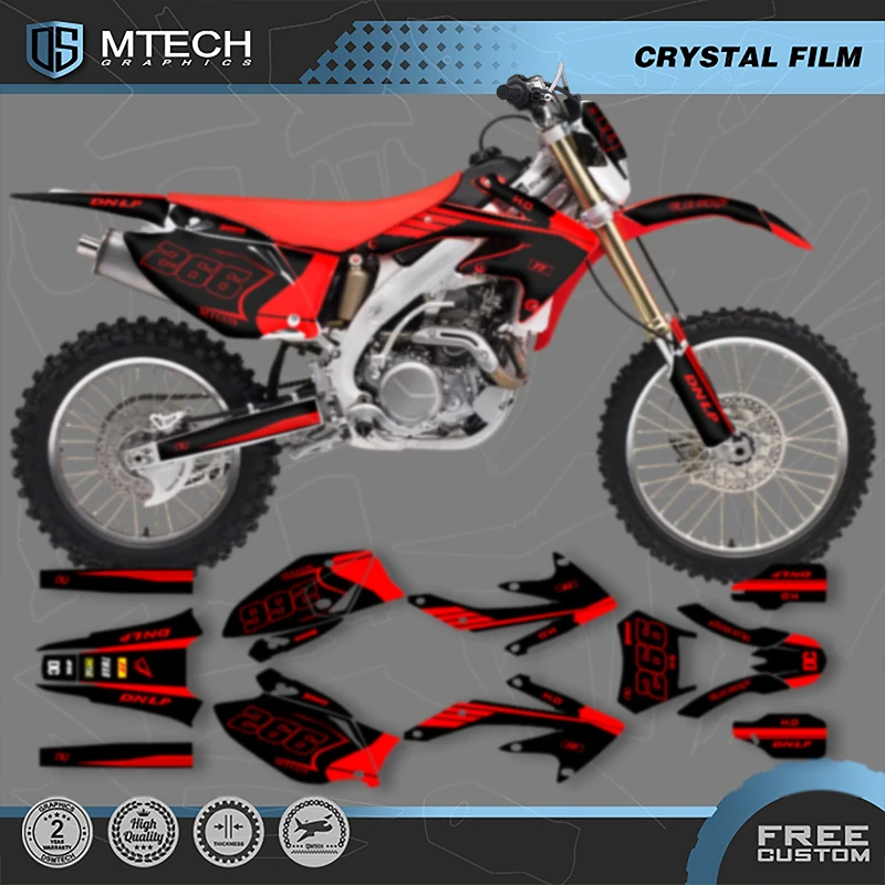 

DSMTECH Custom Motorcycle Graphics Background Decals Stickers Kit for HONDA CRF450X 2005 2006 2007 CRF 450X 2008-18
