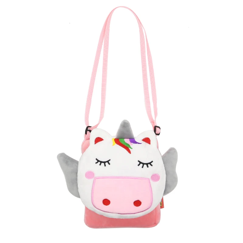 Unicórnio saco de aba para meninas meninos macio pelúcia dos desenhos animados crossbody sacos crianças sacos ombro mensageiro bolsa pequenas moedas bolsa