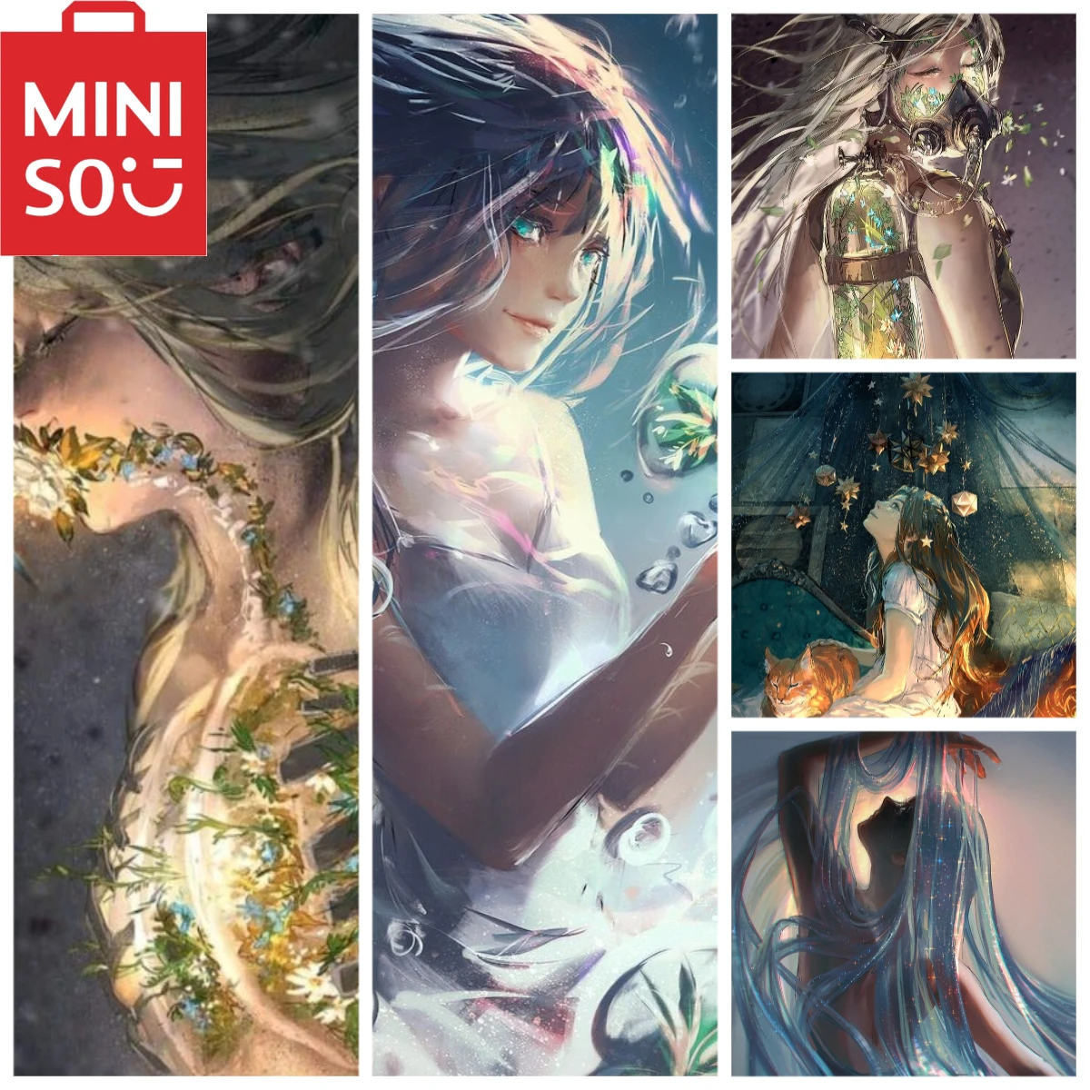 

MINISO DIY картина маслом по номерам фигурки искусство мультфильм девушка портрет украшение дома стена спальня декор комнаты лучший подарок рамки