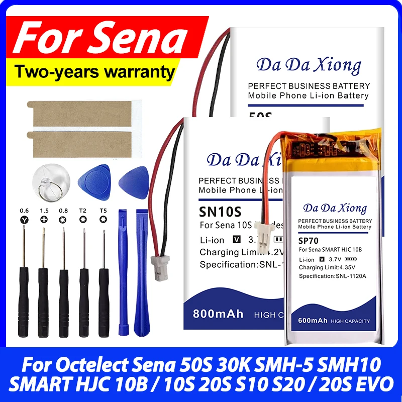 Battery For SENA 30S EVO 30K SLR2 SP51 10C 10S 20s 50S 50R SHOEI GT-Air II 2019 SMH10 S10 S20 10U Headset Bateria + Tools