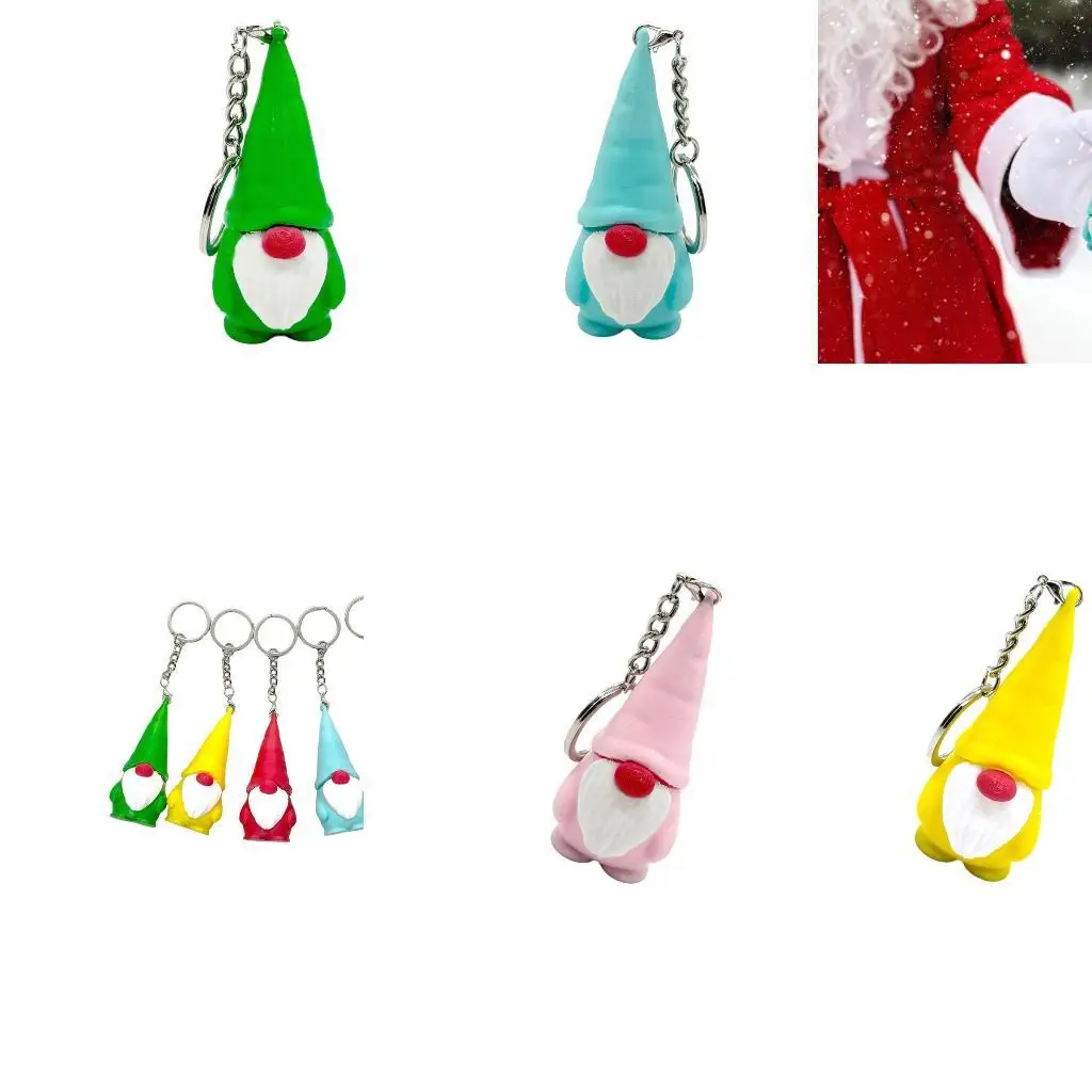 

A52E Christmas Dwarf Keychain Multifunctional Holiday Gnome Figurine Ornament Keyring