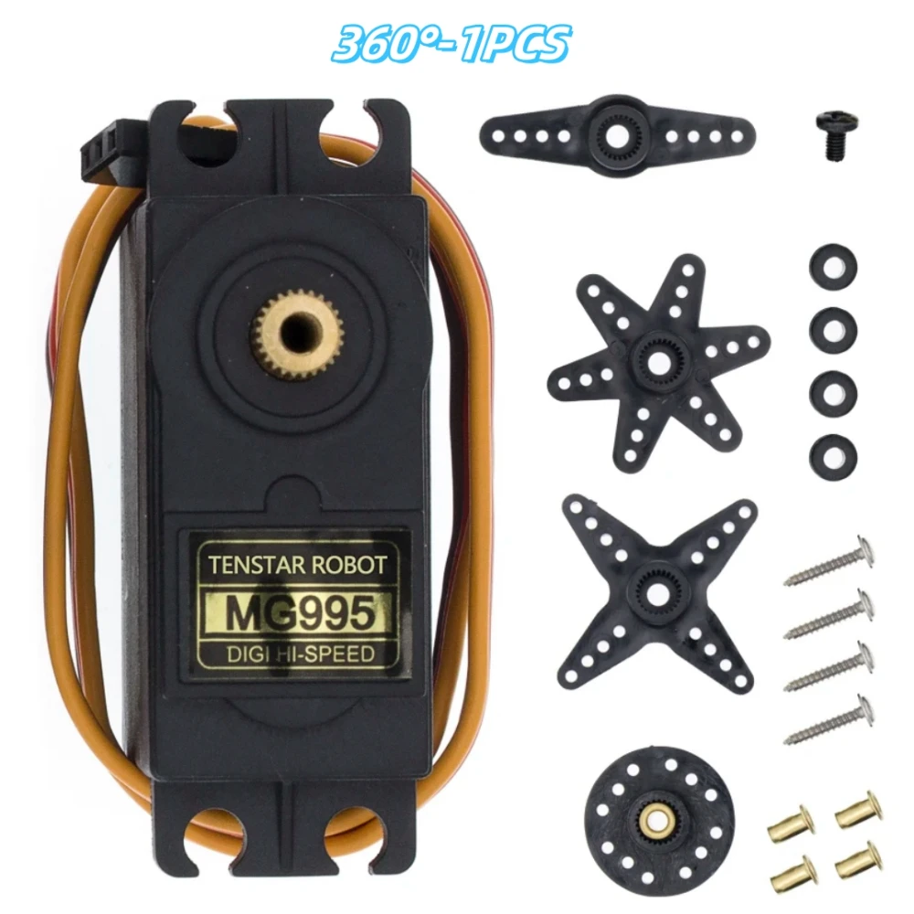 MG995 MG996 180 ° /360 °   Servo Metal Gear voor modelhelikopterboot voor doe-het-zelf mechanische arm MG996R MG995