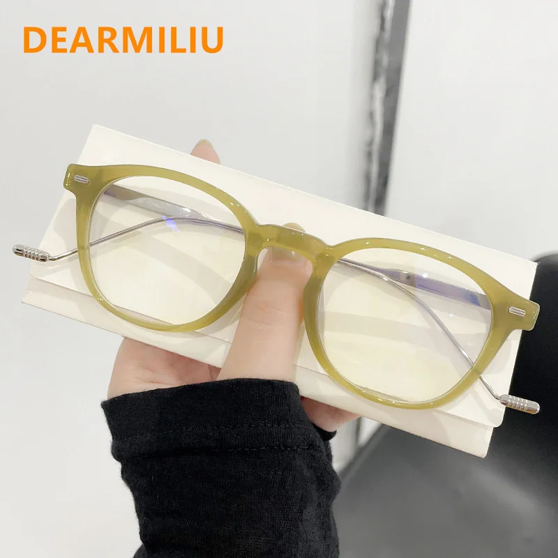 

DEARMILIU 2022 NEW Classic Anti-Blue Light Glasses Frame Brand Designer Fashion Round Metal Optical Frames Computer Glasses20229