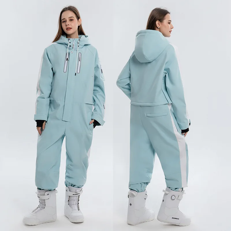 

Winter Ski Jumpsuit Women Winter Windproof Waterproof Warm Men Snow Suit Ski Sets SK021