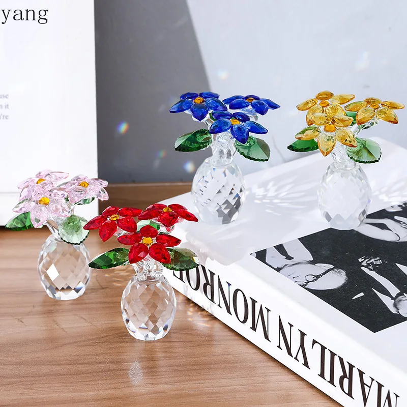 CX crystal glass handicrafts pineapple small vase living room ornament home decoration