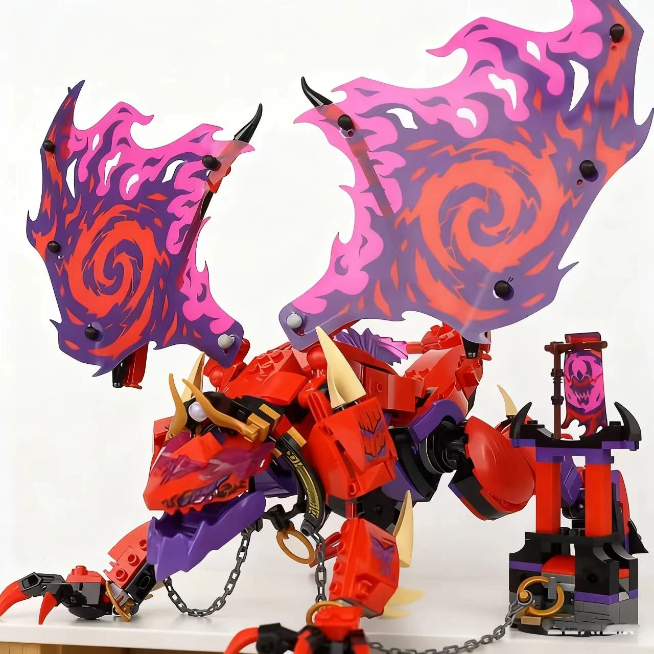 

Compatible Brands Brick Sets Ninja Series Building Blocks Thunderfang Dragon of Chaos Dragons Children's Toys 71832