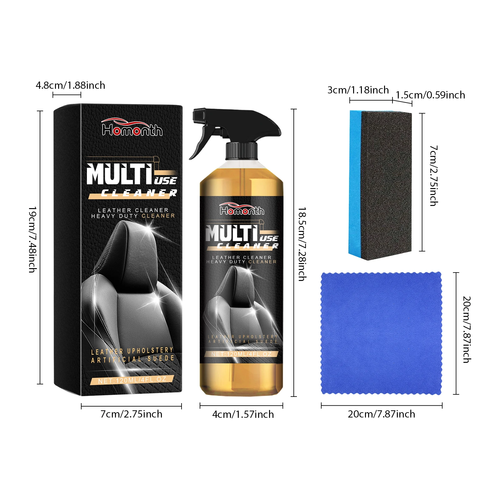 Multi-Use Cleaner para Interior Do Carro, Kit De Manutenção De Couro, Remodelação, Remoção De Manchas, Agente De Limpeza