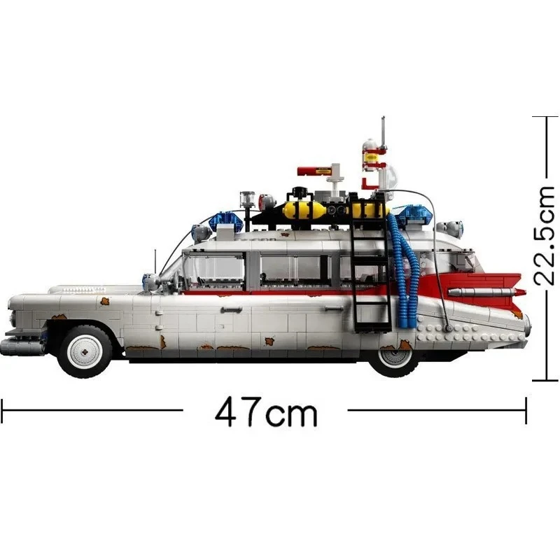 ECTO-1 SPECTER SPEC: نموذج سيارة مسكون متوهجة مكون من 235 قطعة |   متوافق تمامًا مع 10274 |   بناء Ultimate Ghostbusters
