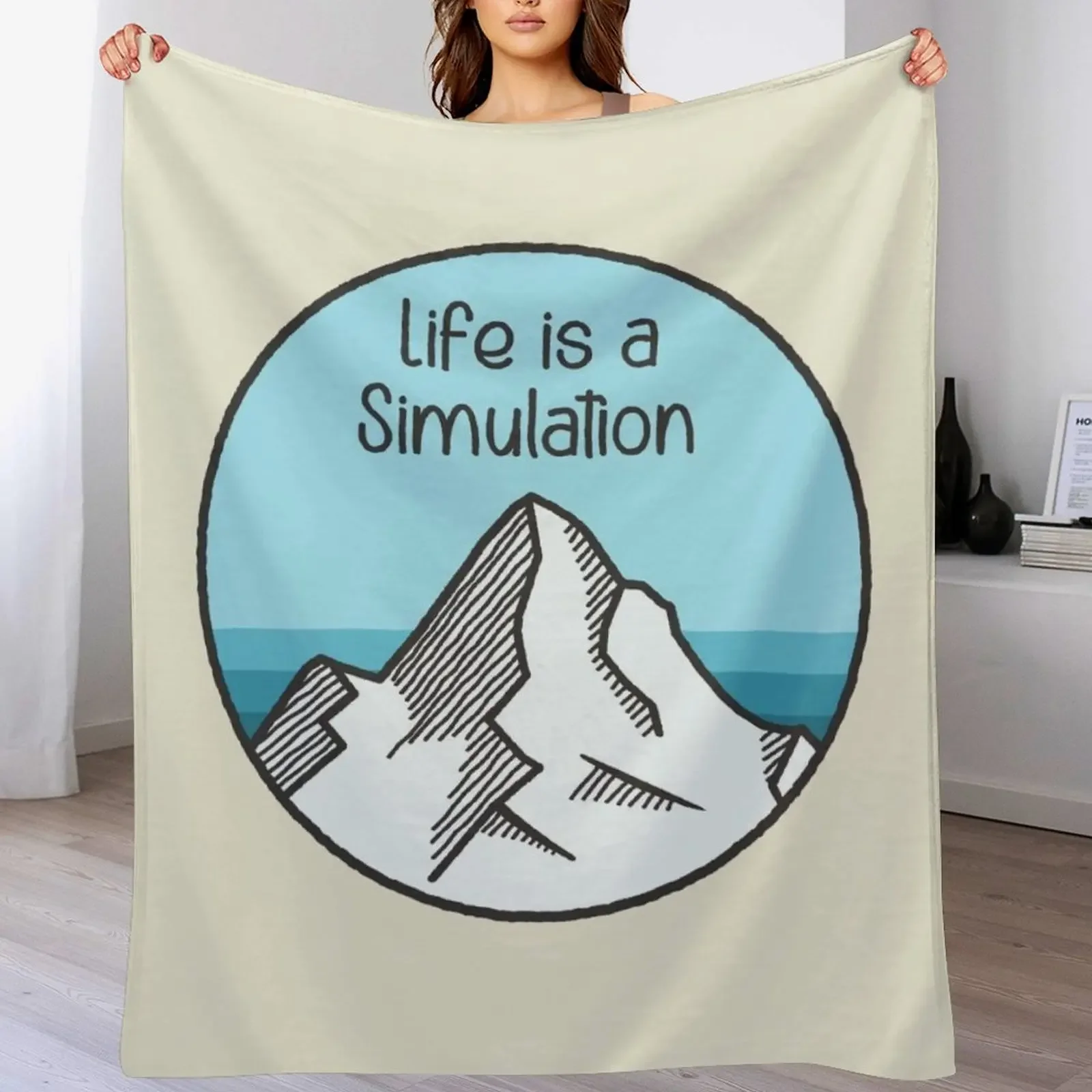 

Life is a Simulation, Mountain Throw Blanket Flannel Camping Blankets Sofas Of Decoration blankets ands Blankets